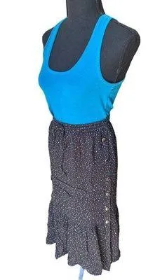 Coach Tiered Snap Aline Midi Skirt Sz.0 Stretch Waist - Dots Black Multicolor thumbnail 16