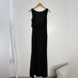 Lulus Love In Your Eyes Black Knotted Mermaid Maxi Dress Size Medium NWT Formal thumbnail 4