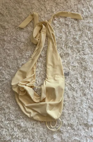 Garage drop front tie back crop top yellow xxs thumbnail 1
