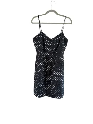 Women's J.Crew Black & White Polka Dot Mini Dress Size 6 thumbnail 2