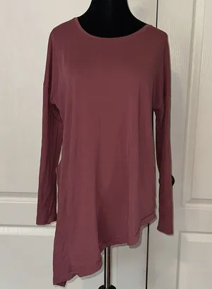 Pink Lululemon Asymetrical Tie Front Long Sleeve Blouse thumbnail 1