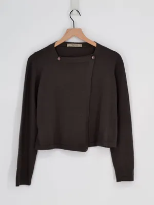 D. Exterior Wool Wrap Front Cardigan Grey M thumbnail 2