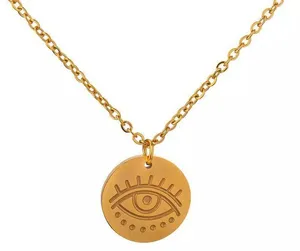 Stainless Steel Round Eye Pendant Necklace thumbnail 1