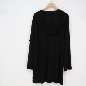 J. Valdi Cover Up Womens XL Black Hooded Ribbed V-Neck Excellent thumbnail 3