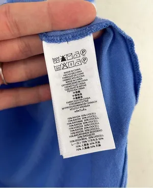 🦋 Michael Michael Kors Blue White Polka Dot Button Down Tie Blouse Casual thumbnail 3