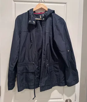 Heritage Collection by‎ Bass Blue Windbreaker Jacket Size Medium Outdoor Hood thumbnail 1