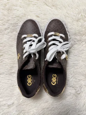 G by Guess Brown Logo Low-Top Sneakers with Gold Trim thumbnail 2