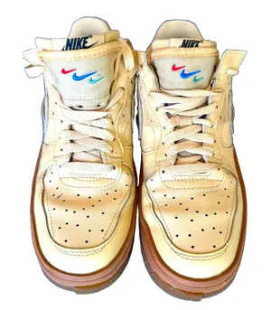 Nike Air Force 1 Fontanka Sesame Gum Brown Leather Sneakers Women's 7 DH1290-201 thumbnail 1