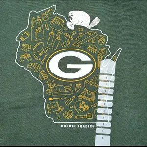 New Duluth Trading Women's Packers Longtail T-Shirt Green Bay NFL Small thumbnail 4
