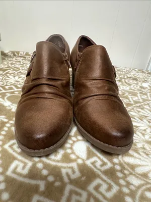Kim Rogers Brown Faux-Leather Heal Booties with Buckle thumbnail 11
