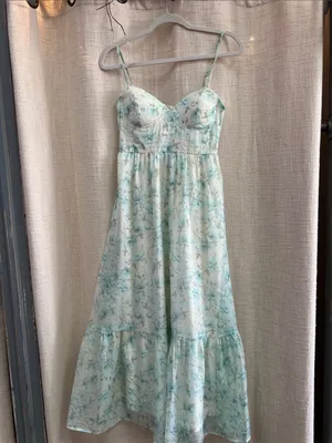 Floral Spaghetti Strap Corset Midi Dress Medium thumbnail 5