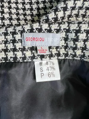 Georgiou Studio Houndstooth Tweed Knee-Length Skirt Black and Cream Size Large thumbnail 5
