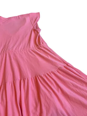 Beyond Yoga Featherweight Out & About Ruffle Mini Tier Dress Coral Size Medium thumbnail 15
