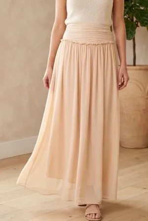 Fashion Collective Light Peach Maxi Skirt - Flowing Women's Skirt NWT thumbnail 1