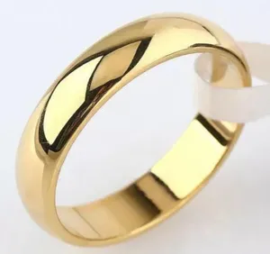 4.5mm Plain Gold Stainless Steel Ring thumbnail 1