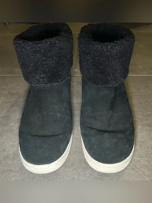UGG Mika Black Suede Slip On Winter Cuffed Sneaker Snow Boots Womens Shoe Size 8 thumbnail 5