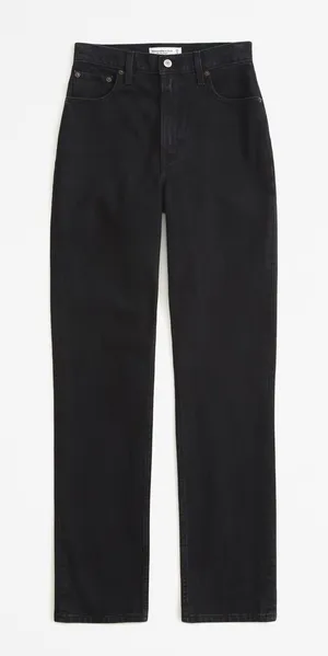 Abercrombie & Fitch 90s Straight Curve Love Ultra High Rise Black Jeans Size 25 thumbnail 1