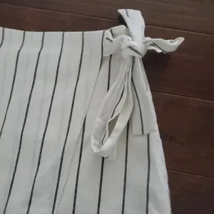 Linen/cotton mixture stripped skirt in cream and black size small by forever21 thumbnail 3