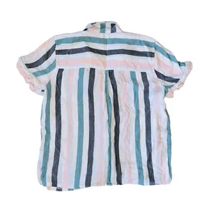 ALFANI Intimates Stripe Notched Collar Pocket Shirt Pajama Top Shorts M thumbnail 5