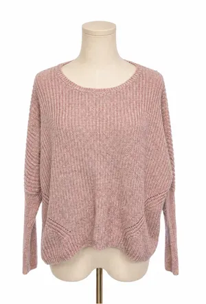 MOTH Anthropologie Marbled Cashmere Blend Oversized Sweater Size S Pink Mauve thumbnail 1