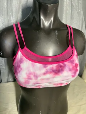 Good American Pink Tie-Dye Double-Strap Sports Bralette thumbnail 13