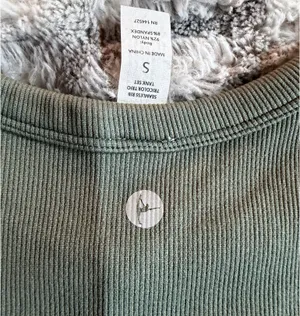 90 Degrees by Reflex Seamless Rib Tank - Sage Green S thumbnail 4