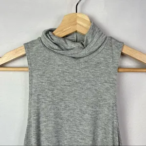 Free People Gray Topanga Mock‎ Neck Swing Tank Top S thumbnail 4