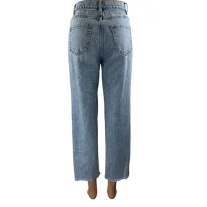 Pacsun Women's Blue High Waisted Frayed Hem Straight Leg Denim Jeans Pants Sz 24 thumbnail 3