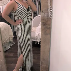Sage size medium black & white striped maxi dress thumbnail 2