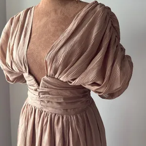 Vici Harvest Nights Plisse Empire Maxi Dress Bronze thumbnail 2