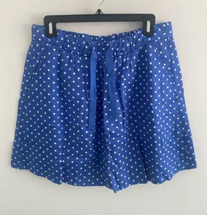 J Crew Linen Polka Dot Lined w Pockets Elasticated Waist Ribbon Tie Skirt 8 thumbnail 1