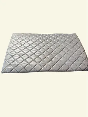 Do everything in Love Quilted Silver Clutch Purse thumbnail 5