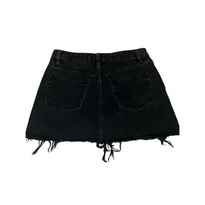Free People We The Free Women's Black Denim Mini Skirt Size 4 Casual thumbnail 2