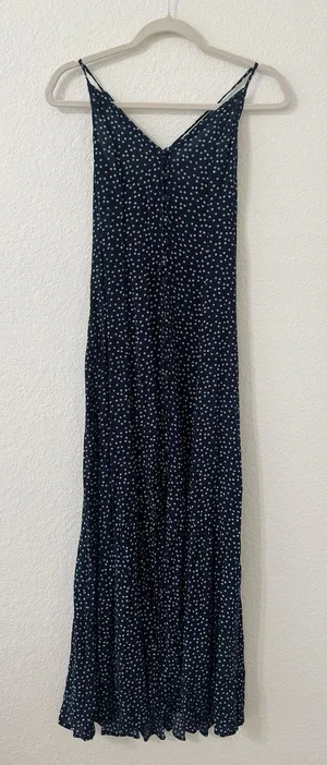 Abercrombie & Fitch Navy Floral Button Front Midi Slip Dress XS thumbnail 1