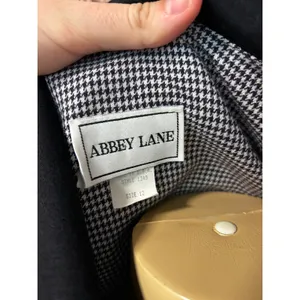 90s Abbey Lane Vintage Houndstooth Double Breasted Blazer Dress Black White 12 thumbnail 7