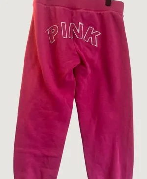 Vintage Victorias Secret PINK Sweatpants Y2K Pink Lettering Butt Logo Small thumbnail 1