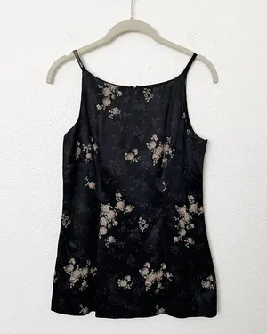 [Vintage] All That Jazz 90s Y2K Floral Satin High Neck Halter Blouse Sz Small S thumbnail 8