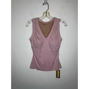 OGLmove V-Neck Built-In Bra Tank Top Millennial Pink Size M New With Tags thumbnail 2