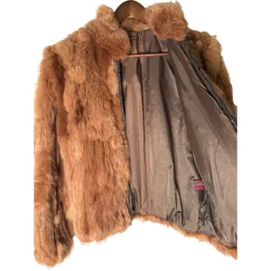 Vintage Genuine Rabbit Fur Coat Jacket Small Made In Korea Variegated RN66109 thumbnail 10