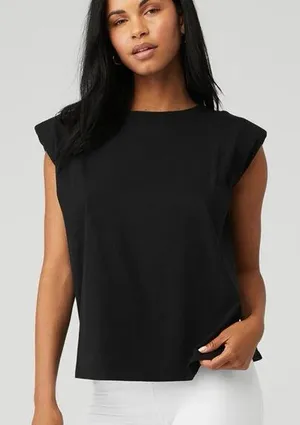 Alo Headliner Shoulder Pad Sleeveless Tee Size XS thumbnail 1