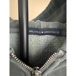 Brandy Melville Christy 1984 Zip Up Hoodie Gray Faded Oversized One Size thumbnail 2