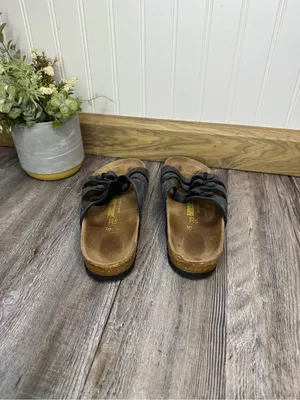Birkenstock Florida Triple Strap Dark Blue Suede Narrow Ladies 7 Mens 5 EU 38 thumbnail 3
