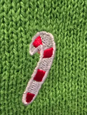 {L} Vintage Christmas Santa Claus Knit Sweater Cardigan Embroidered Embellished thumbnail 7
