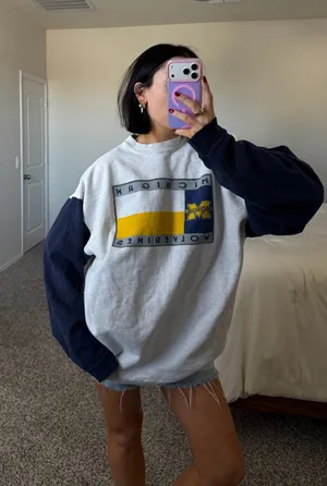 Vintage Michigan wolverines crew neck Gray Size XL thumbnail 1