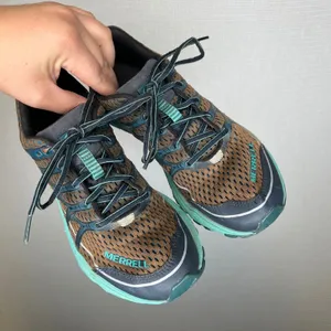 Merrell Womens Trail Running Shoes Brown Teal Mesh Low Top Sneakers thumbnail 2