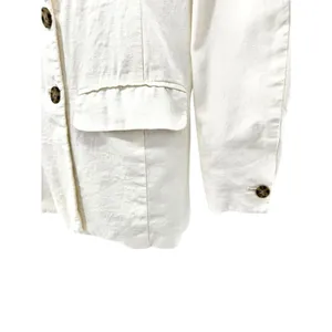 Abercrombie & Fitch Linen Blend Blazer Double Breasted Ivory‎ Women's Size Small thumbnail 2