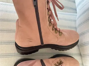 Anthropologie Shane Suede Leather Lace-Up Combat Boots Pink EU 39 / US 8-8.5 thumbnail 6