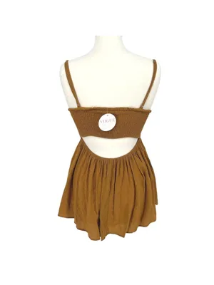 Wishlist Cleo Babydoll Cutout Tank Top Khaki Brown Size Small NWT Boho Cottage thumbnail 6