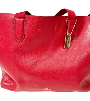 Coach Large Derby Tote Bag Red 58660 Leather Shoulder Bag thumbnail 1