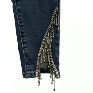 Akira Women's High Rise‎ Skinny Jeans Sparkle Rhinestone Blue Size 9 thumbnail 6